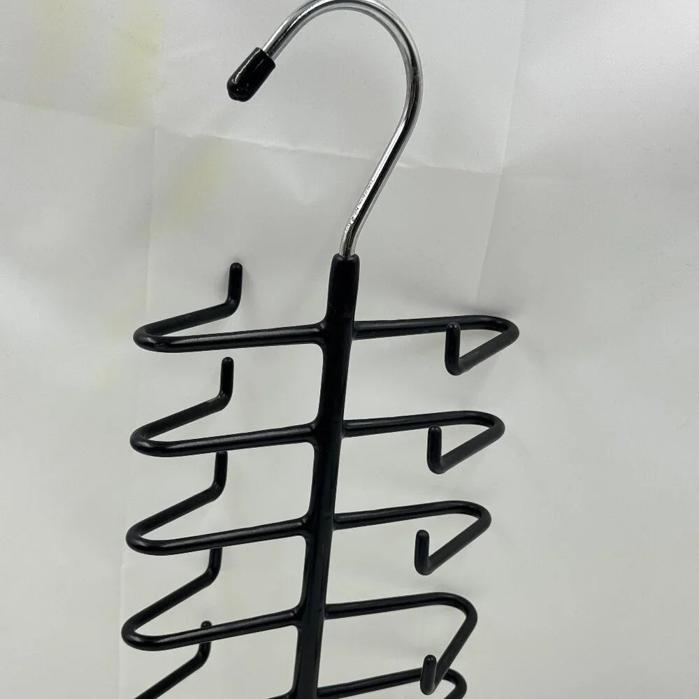 Tie Belt Scarf Rack Hanger Organizer Metal Rubber Coated for 12+ Ties + 1 Hook